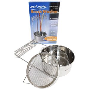 Mont Marte Brush Washer. Stainless Steel Paint Brush Cleaner and Dryer. Suitable for Acrylic and Oil Painting.