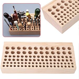 98 Holes Leather DIY Craft Wood Tool Rack Wooden Stamps Stand Holder Organizer
