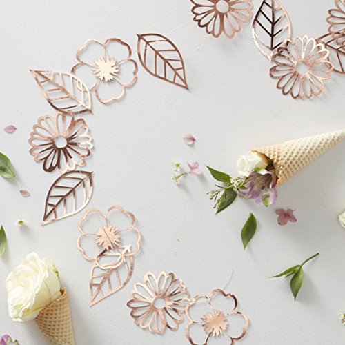 Rose Gold Foiled Flower Party Garland - 3m