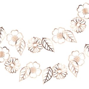 Rose Gold Foiled Flower Party Garland - 3m