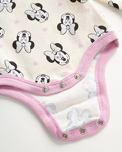 Disney Baby Newborn Girls' Layette Set - Bodysuit, Pants, Booties, Hat: Minnie Mouse, Winnie the Pooh, Bambi (0-9M), Size 6-9 Months, Minnie Mouse