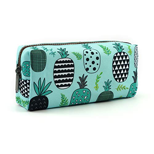 LParkin Pineapple Large Capacity Canvas Pencil Case Pen Bag Pouch Stationary Case Makeup Cosmetic Bag Gadget Box