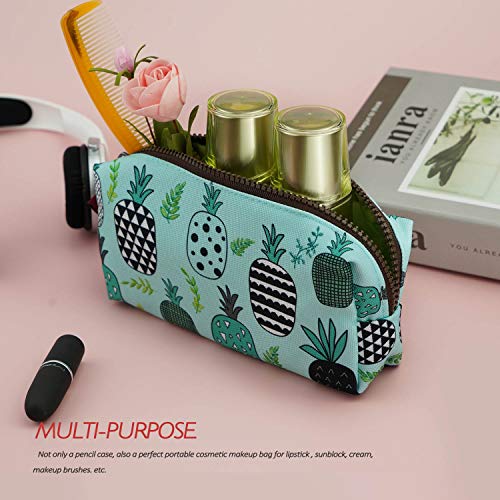 LParkin Pineapple Large Capacity Canvas Pencil Case Pen Bag Pouch Stationary Case Makeup Cosmetic Bag Gadget Box