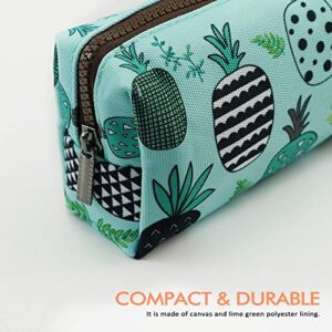 LParkin Pineapple Large Capacity Canvas Pencil Case Pen Bag Pouch Stationary Case Makeup Cosmetic Bag Gadget Box