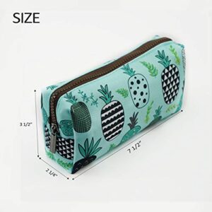 LParkin Pineapple Large Capacity Canvas Pencil Case Pen Bag Pouch Stationary Case Makeup Cosmetic Bag Gadget Box