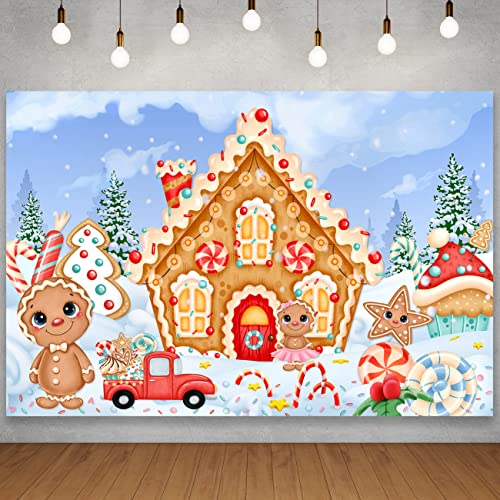 Gingerbread Christmas Decorations Christmas Ginger Bread Backdrop Porch Sign Outdoor Door Banner Holiday Home Office Fireplace Christmas New Year Party Decorations