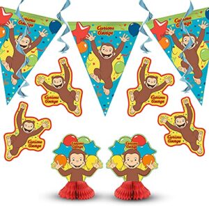 Unique Party Decorating Kit | Curious George | 7 Pcs, 96" X 11", Multi