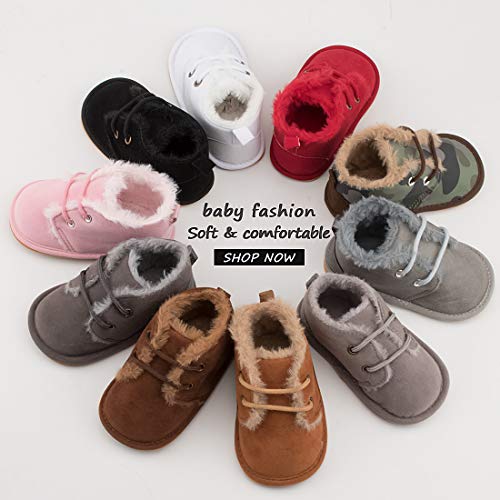 CENCIRILY Baby Booties Newborn Girl Boy shoes Infant Fleece Cozy Fur Lining Winter Warm Ankle Boots Rubber Sole Anti-Slip Prewalker Boots