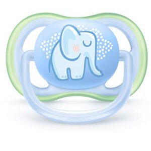 Philips AVENT Ultra Air Pacifier, 0-6 Months, Elephant,Lion, 4 Pack, SCF085/07