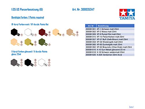 TAMIYA Models U.S. Tank Crew Set (European Theatre)