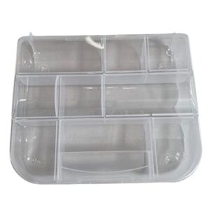 storage box, plastic, multifunctional 9 compartments with lid for arts, crafts, school, household supplies.