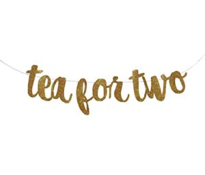 tea for two banner garland sign, glitter gold tea party banner, alice in wonderland, smash cake, 2nd birthday, tea party