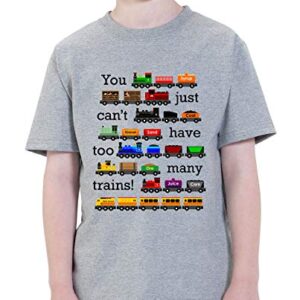 Waldeal Boys' Too Many Trains Tee Kids Short Sleeve Graphic T Shirt 3T Grey