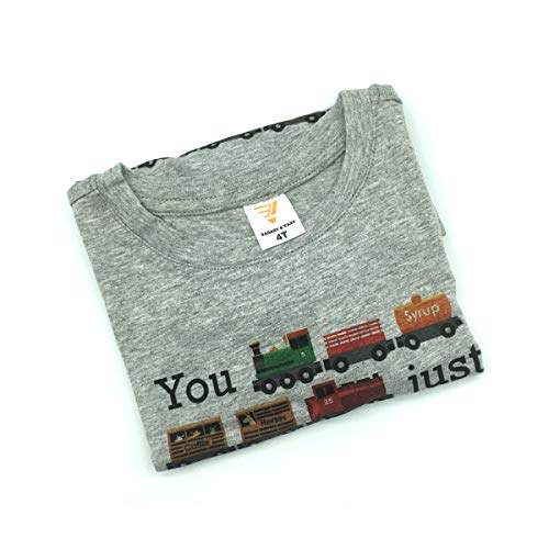 Waldeal Boys' Too Many Trains Tee Kids Short Sleeve Graphic T Shirt 3T Grey