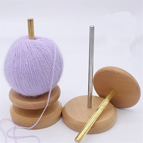 PhantomSky Wood Yarn Dispenser Yarn Spinner Wool Thread Holder with Twirling Mechanism for Knitting, Crochet