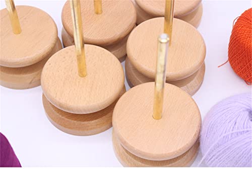 PhantomSky Wood Yarn Dispenser Yarn Spinner Wool Thread Holder with Twirling Mechanism for Knitting, Crochet