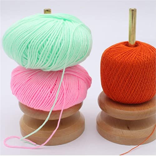 PhantomSky Wood Yarn Dispenser Yarn Spinner Wool Thread Holder with Twirling Mechanism for Knitting, Crochet