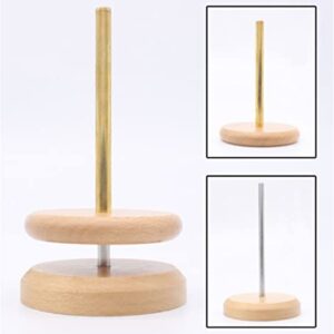 PhantomSky Wood Yarn Dispenser Yarn Spinner Wool Thread Holder with Twirling Mechanism for Knitting, Crochet