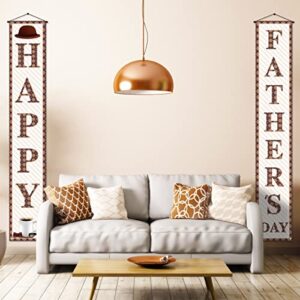 Happy Father's Day Porch Banner I Love Dad Coffee Hat Best Dad Ever Front Door Sign Wall Hanging Banner Party Decoration