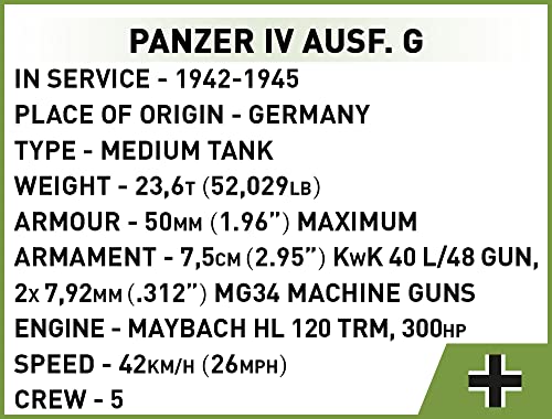 COBI Historical Collection World War II Panzer IV AUSF. G Tank