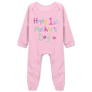 Happy First Mother's Day Cute Baby Boy Girl Outfit Short Sleeve Onesie Toddler Long Sleeve Rompers