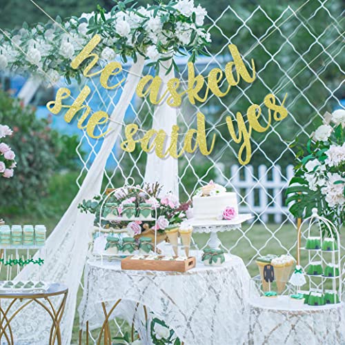 He Asked She Said Yes Bannner - She Said Yes Bannner,bridal Shower Party Decorations Banners,engagement Banner,bridal Party Banner,wedding Engagement Banner