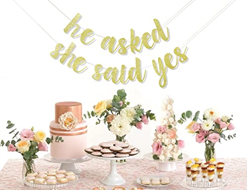 He Asked She Said Yes Bannner - She Said Yes Bannner,bridal Shower Party Decorations Banners,engagement Banner,bridal Party Banner,wedding Engagement Banner