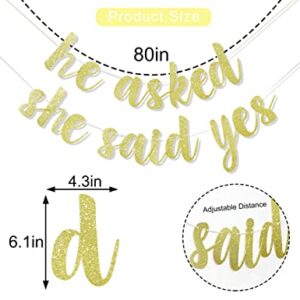 He Asked She Said Yes Bannner - She Said Yes Bannner,bridal Shower Party Decorations Banners,engagement Banner,bridal Party Banner,wedding Engagement Banner