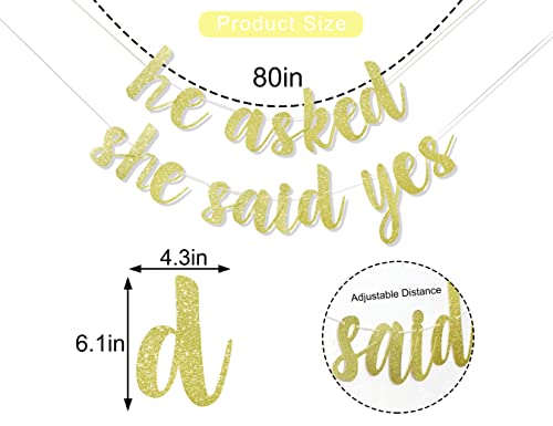 He Asked She Said Yes Bannner - She Said Yes Bannner,bridal Shower Party Decorations Banners,engagement Banner,bridal Party Banner,wedding Engagement Banner