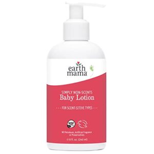 Earth Mama Simply Non-Scents Baby Lotion | Fragrance-free with Organic Calendula + Rooibos for Sensitive Skin, 8-Fluid Ounce