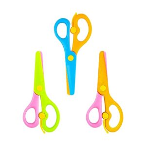 3pcs children’s hand scissors,kids scissors,preschool training scissors,plastic elastic scissors,pre-school art craft kids / school scissors