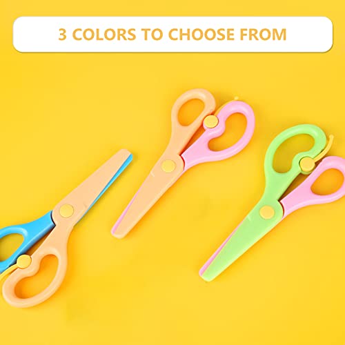 3Pcs Children's Hand Scissors,Kids Scissors,Preschool Training Scissors,Plastic Elastic Scissors,Pre-School Art Craft Kids / School Scissors