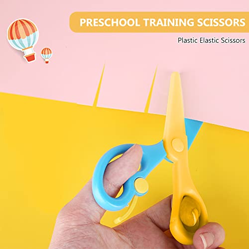 3Pcs Children's Hand Scissors,Kids Scissors,Preschool Training Scissors,Plastic Elastic Scissors,Pre-School Art Craft Kids / School Scissors