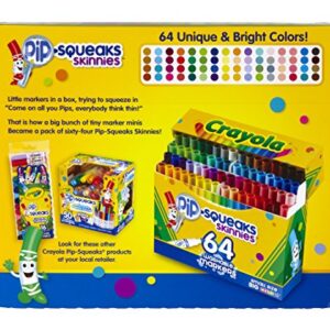 Crayola Pip-Squeaks Skinnies Washable Markers, 64 count, Great for Home or School, Perfect Art Tools