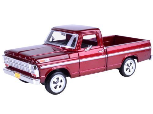 1969 Ford F-100 Pickup Truck Burgundy 1/24 by Motormax 79315 by Motormax