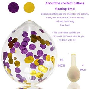 Purple Gold Birthday Party Decorations Qian's Party Purple Gold Confetti Balloons Happy Birthday Banner Purple Gold Birthday Party Supplies for Women's 20th/30th/40th/50th Birthday Party Decorations