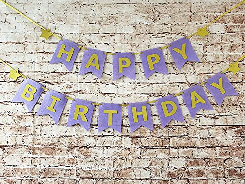 Purple Gold Birthday Party Decorations Qian's Party Purple Gold Confetti Balloons Happy Birthday Banner Purple Gold Birthday Party Supplies for Women's 20th/30th/40th/50th Birthday Party Decorations