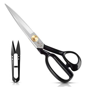 sewing scissors 10 inch – fabric dressmaking scissors upholstery office shears for tailors dressmakers, best for cutting fabric leather paper raw materials heavy duty high carbon steel(right-handed)