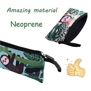 Cute Pencil Case, sloths pencil Box Pouch,Pouch Medium Capacity With Zipper kids Cute Pencil Case Portable Travel Makeup Bag for Women 8.7 × 4.3 Inch(Sloths Gifts 2 Pack)