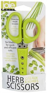 joie 6 blade herb scissors with protective sheath, one size, silver