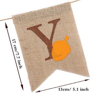 Happy Fall Pumpkin Burlap Banner, Borogo Thanksgiving Fall Happy Fall Burlap Banner Harvest Home Decor Bunting Flag Garland Party Thanksgiving Day Fireplace Decoration