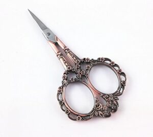 yueton vintage european style plum blossom needlework embroidery scissors (copper)