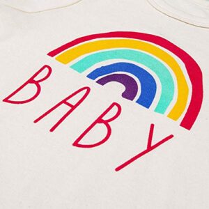 BDONDON Unique Rainbow Baby Onesie Natural Color Newborn Baby Girl Bodysuit 0-3 Months Short Sleeve Rainbow Shirt (Rainbow G-2, 0-3 Months)