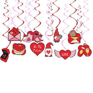 Valentines Day Decoration Kit 2pcs Valentines Day Banner 14pcs Hanging Swirls Valentines Day Decor for Valentine's Day Supplies Wedding Party Decorations