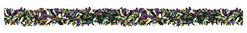 Beistle Metallic Festooning Garland Party Accessory, Mardi Gras Decorations, 4" x 15', Gold/Green/Purple