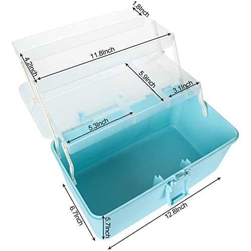 3-Layers Plastic Portable Storage Box with Tray, Craft Supply Box with Handle, Arts and Crafts Case, Sewing Supplies Organizer, Multifunctional Storage Box for Medicine, Perfect for Home Office