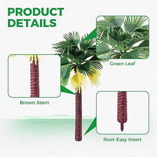 Yetaha 12PCS Coconut Palm Tree Model, Miniature Tropical Tree, Plastic Artificial Model Trees for Diorama Train Railway Layout Rainforest Landscape Scenery Cake Decorative (3.1-6.3 inch Mixed)