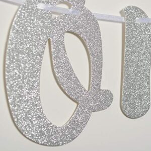 High on Love Silver Glitter Banner for Bachelorette Party Decorations Leaf (Silver)