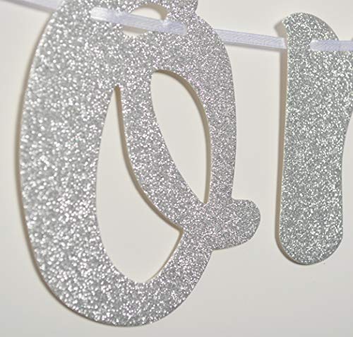 High on Love Silver Glitter Banner for Bachelorette Party Decorations Leaf (Silver)