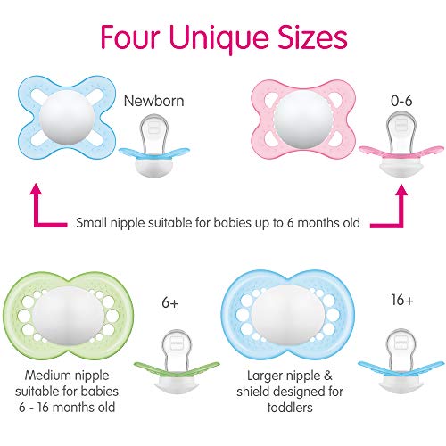 MAM Original Matte Baby Pacifier, Nipple Shape Helps Promote Healthy Oral Development, Sterilizer Case, Unisex, 16+ (Pack of 2)